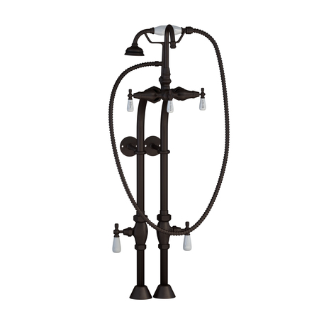 CAMBRIDGE PLUMBING Clawfoot Tub Freestanding w Telephone Gooseneck Faucet &  Shower Oil Rubbed Bronze CAM398684-ORB